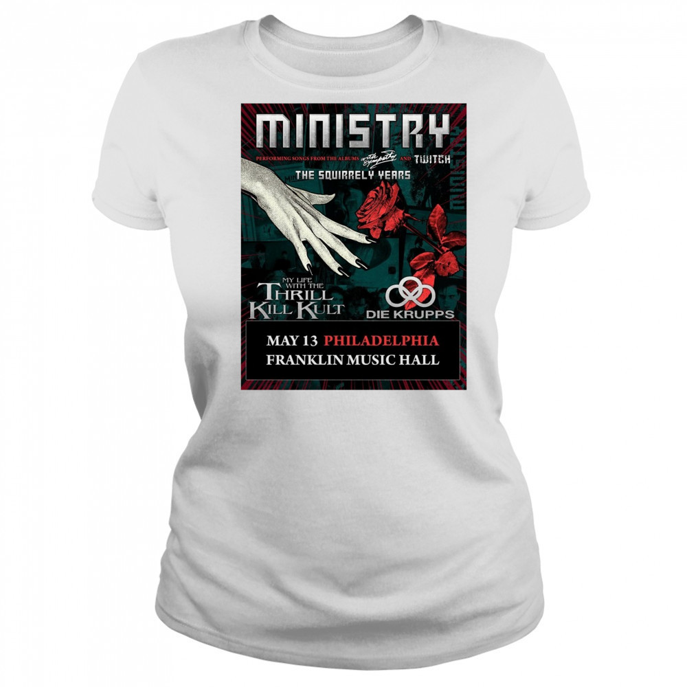 Ministry Performing Songs From The Albums Minthe Squirrely Years May 13 2025 Philadelphia Franklin Music Hall Poster t-shirt Women's T-shirt