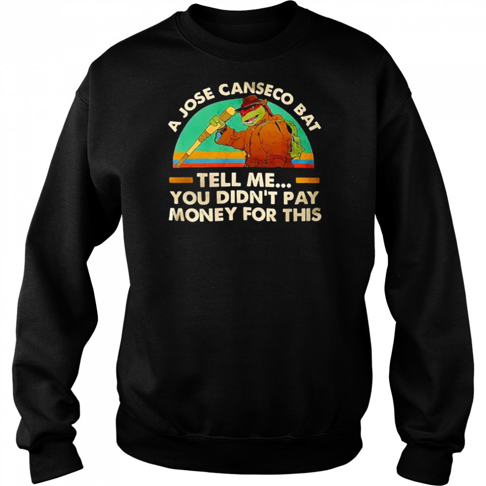 Ninja Turtles a jose canseco bat tell me you didn’t pay money for this shirt Sweatshirt