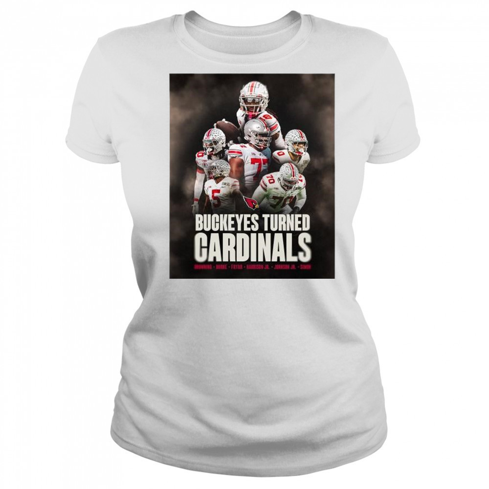 Ohio State Buckeyes turned Arizona Cardinals Marvin Harrison Jr. Denzel Burke Paris Johnson Jr. t-shirt Women's T-shirt