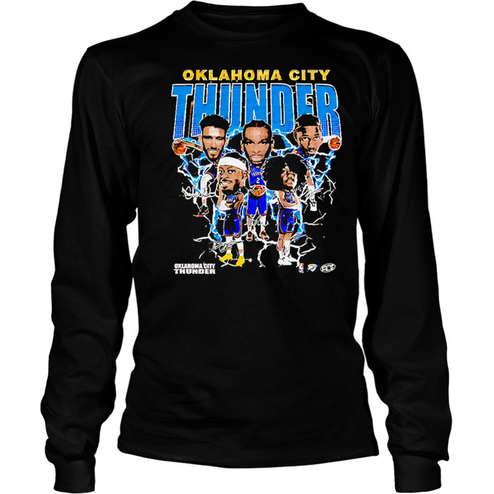 Oklahoma City Thunder team players bighead retro shirt Long Sleeved