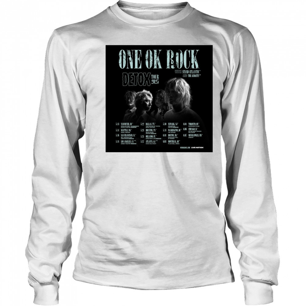 One Ok Rock Detox Tour With Stand Atlantic And The Audacity May – June 2025 Poster t-shirt Long Sleeved