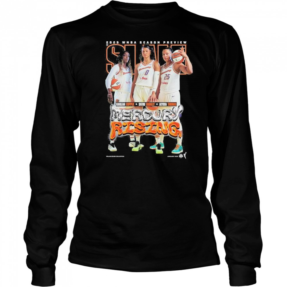 SLAM 256 Phoenix Mercury 2025 WNBA Season Preview Kahleah Copper, Satou Sabally, Alyssa Thomas t-shirt Long Sleeved