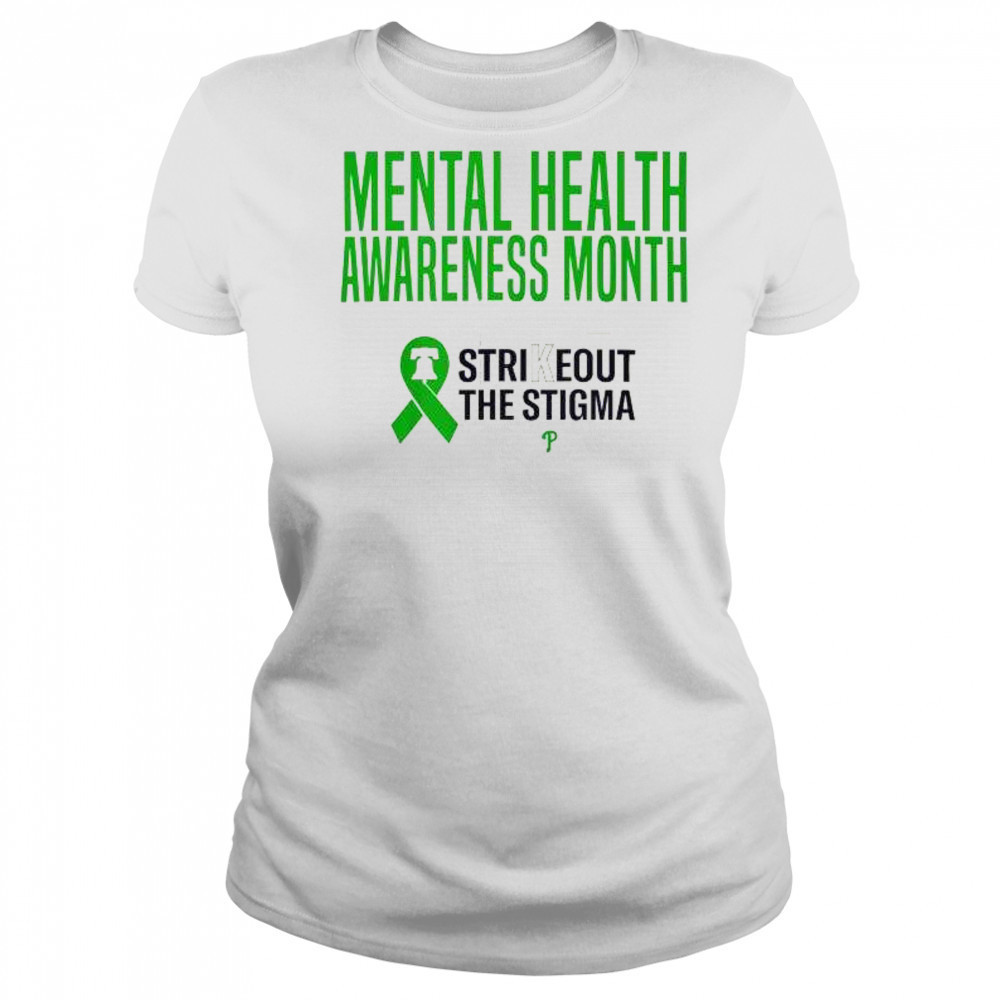 Strikeout The Stigma Mental Health Awareness Month Philadelphia Phillies 2025 t-shirt Women's T-shirt
