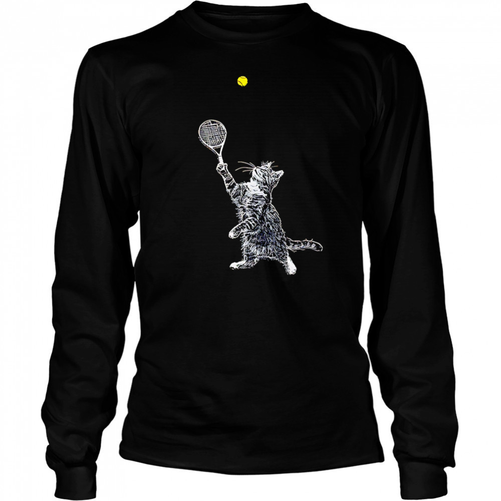 Tennis cat shirt Long Sleeved