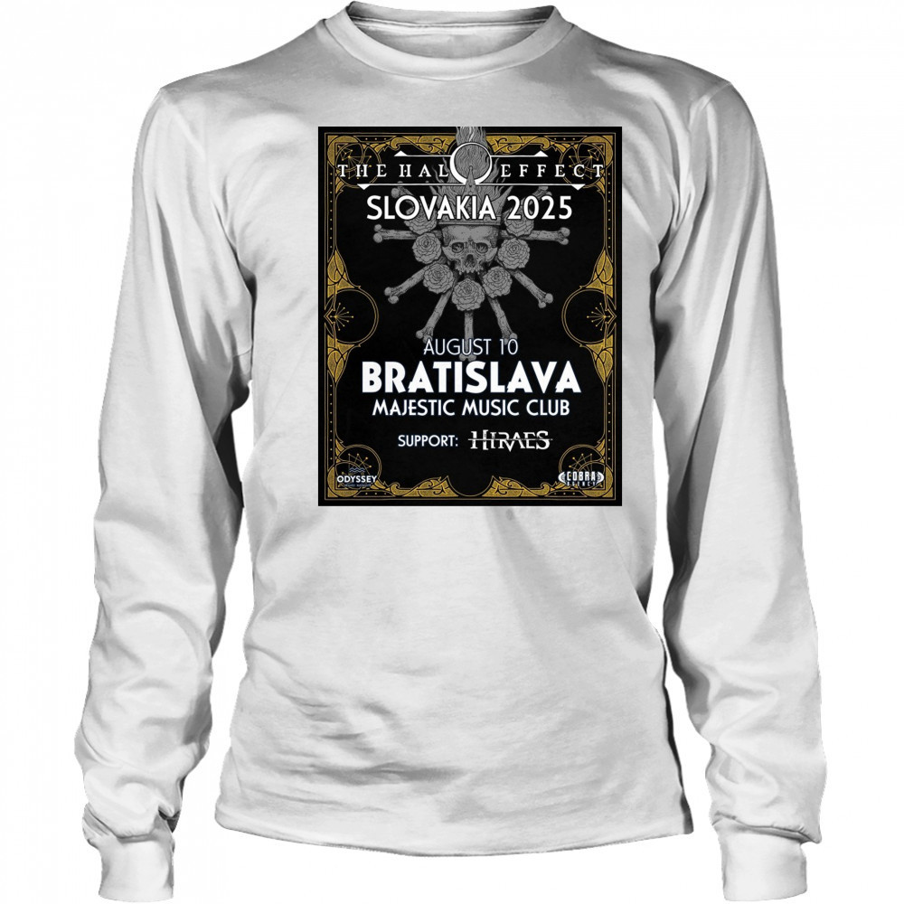 The Halo Effect Slovakia 2025 August 10 2025 Bratislava Majestic Music Club Poster t-shirt Long Sleeved