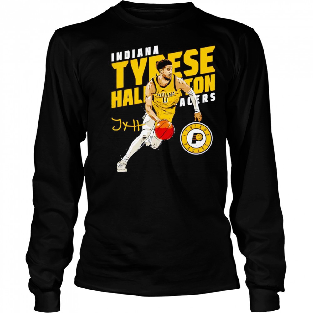 Tyrese Haliburton Indiana Pacers Slant shirt Long Sleeved