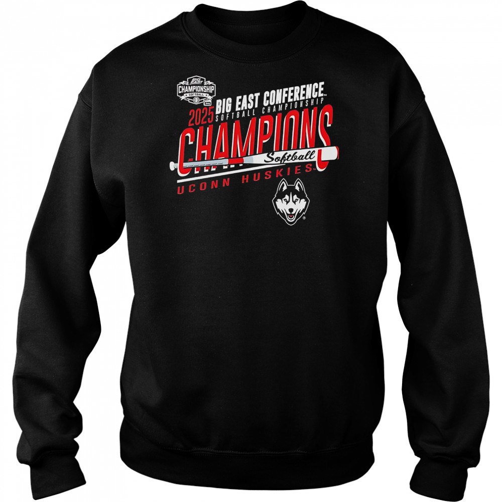 UConn Huskies 2025 Big East Softball Champions T-Shirt Sweatshirt