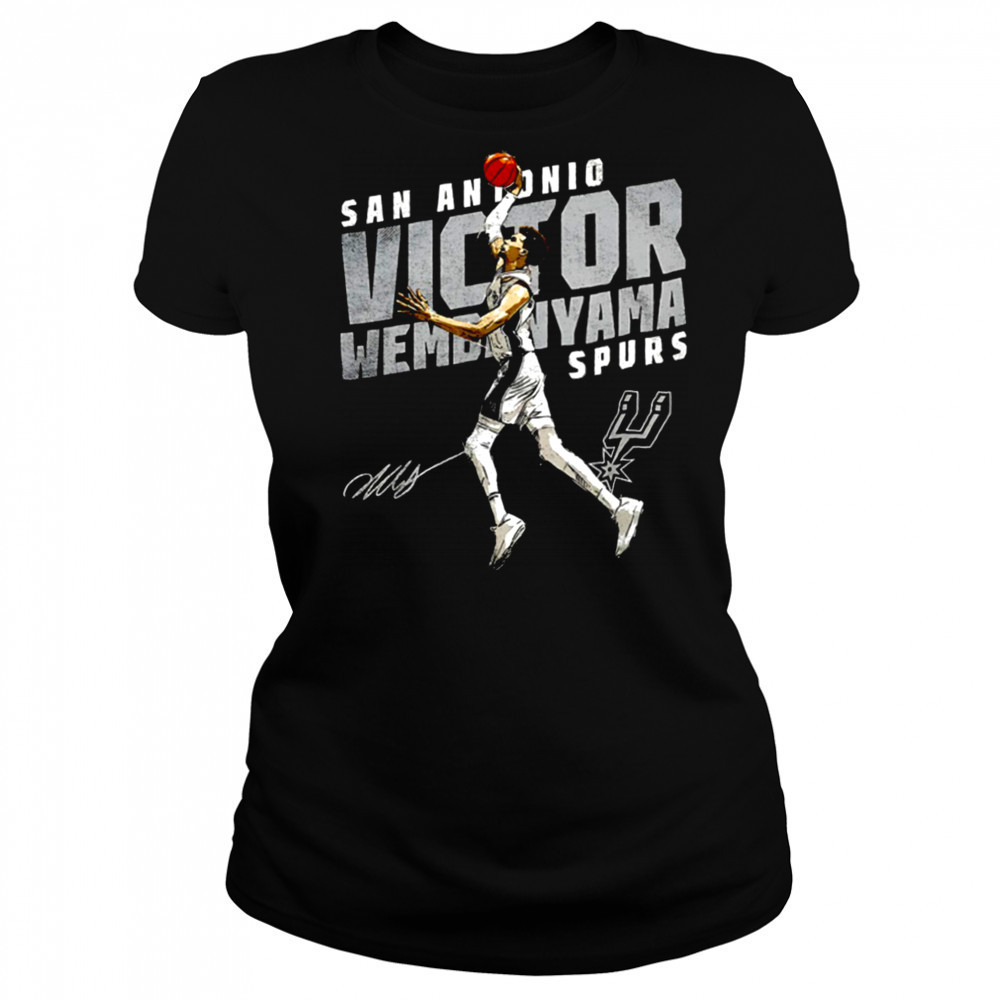 Victor Wembanyama San Antonio Spurs basketball player slant signature shirt Women's T-shirt