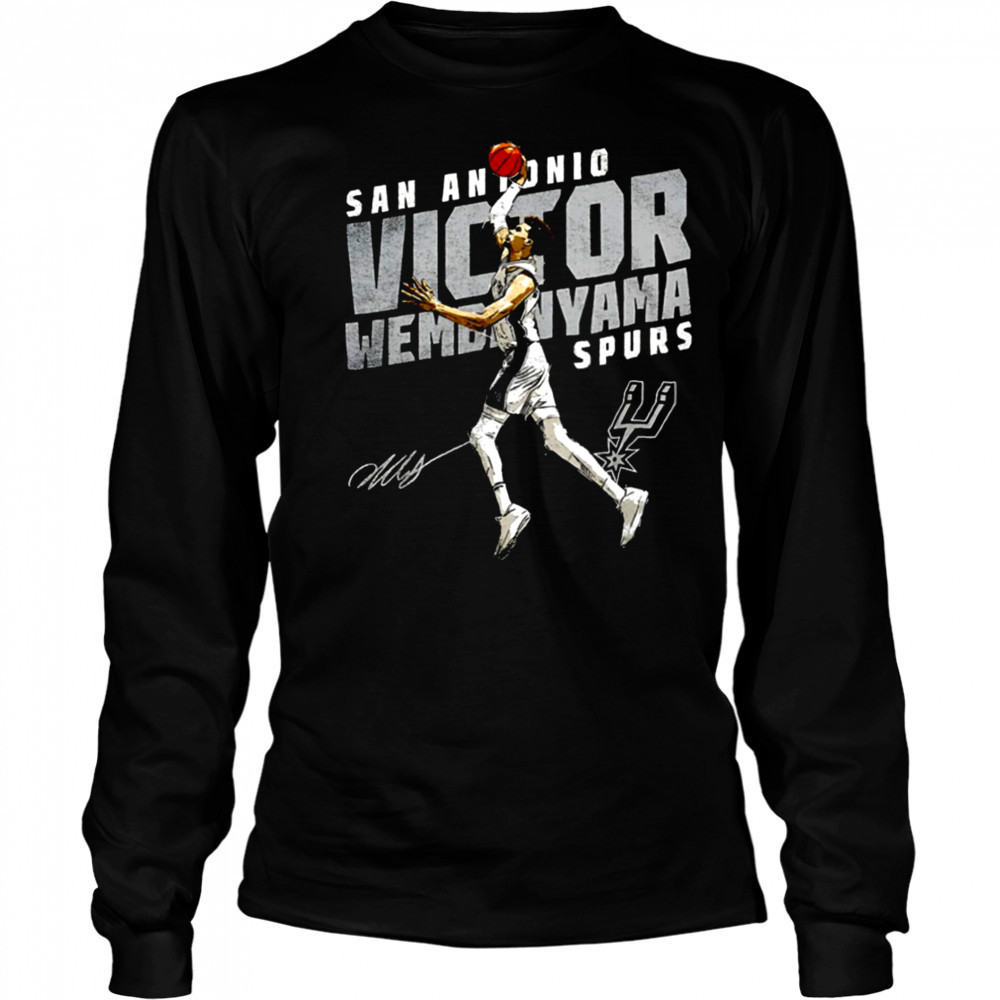 Victor Wembanyama San Antonio Spurs basketball player slant signature shirt Long Sleeved
