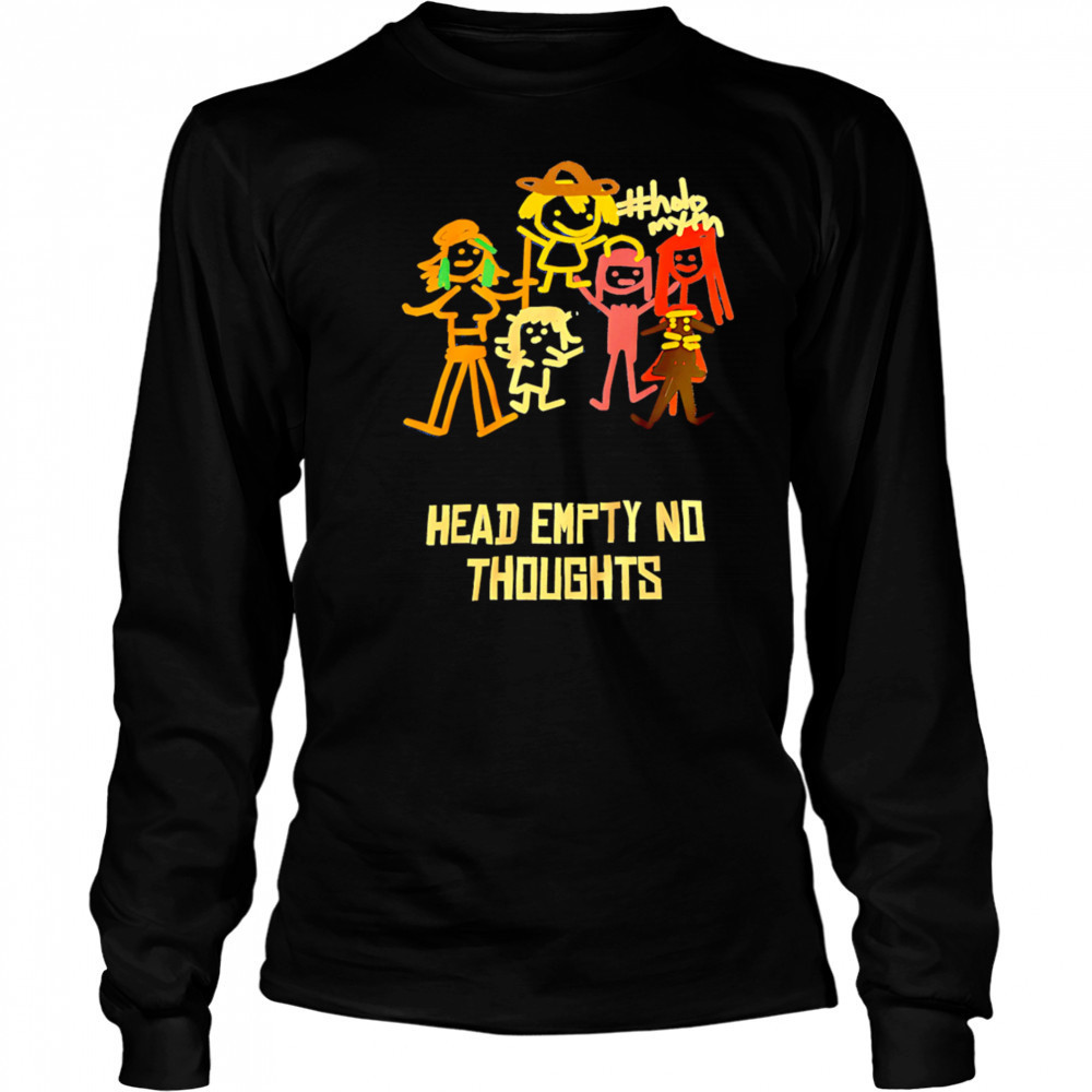 Head Empty No Thoughts cartoon shirt Long Sleeved