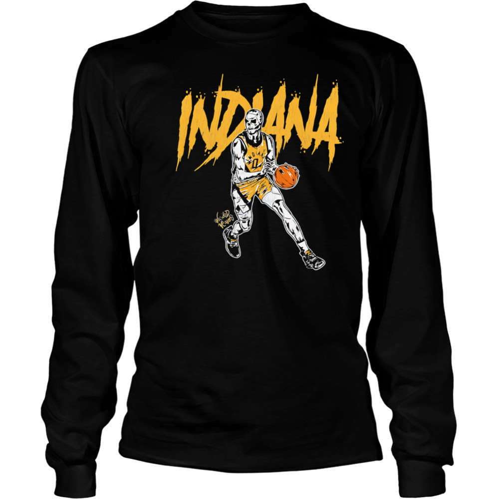 Indiana Pacers Basketball Skeleton retro shirt Long Sleeved