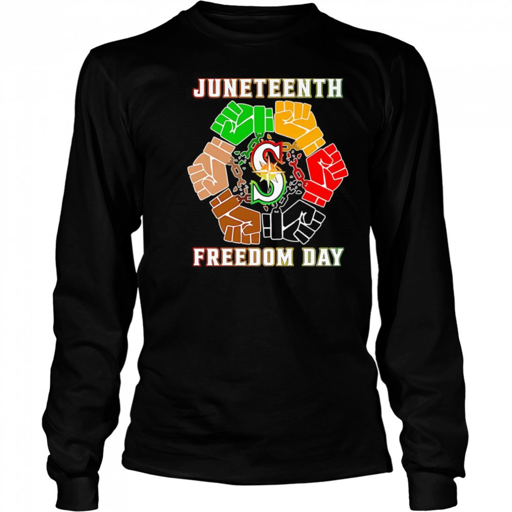 Juneteenth Freedom Day Seattle Seahawks shirt Long Sleeved