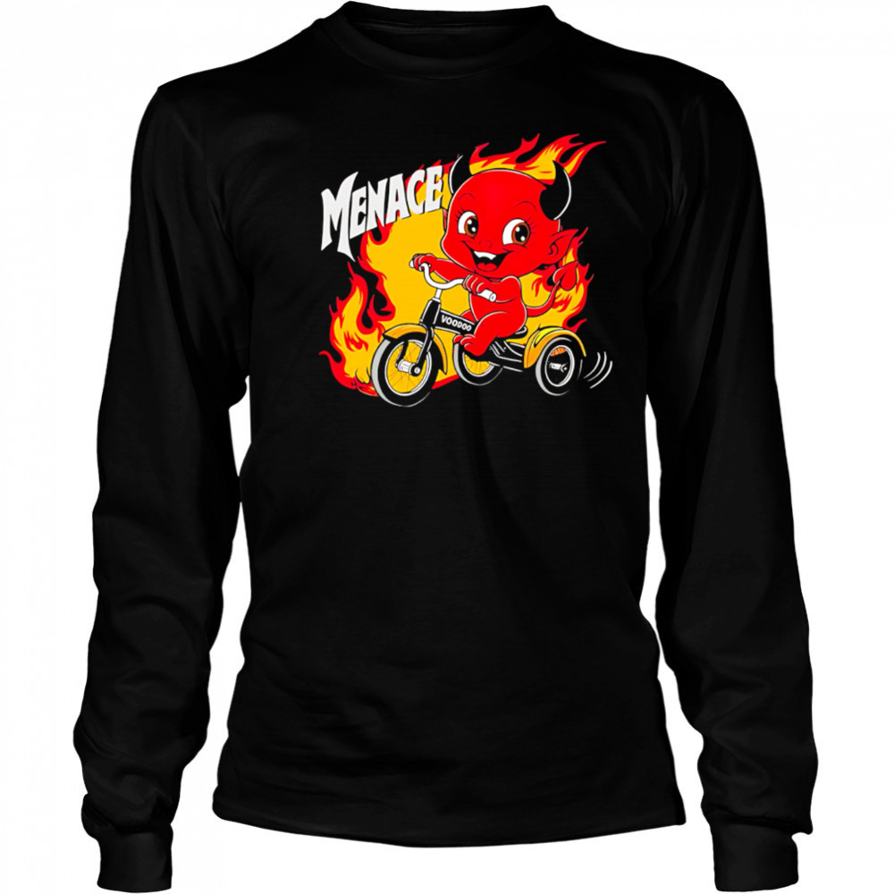 Menace Little Devils Ride A Bike Burning shirt Long Sleeved