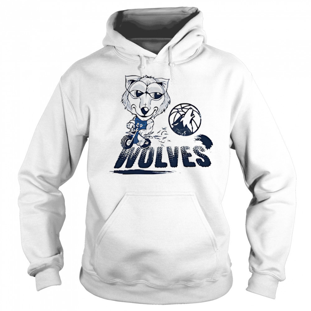 Minnesota Timberwolves Crunch the Wolf riding bike shirt Hoodie
