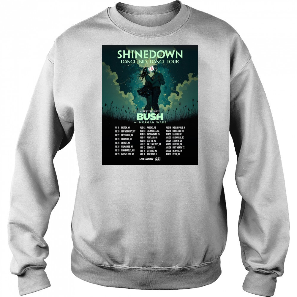 Shinedown Dance Kid Dance Tour With Special Guests Bush And Morgan Wade July – August 2025 Poster t-shirt Sweatshirt
