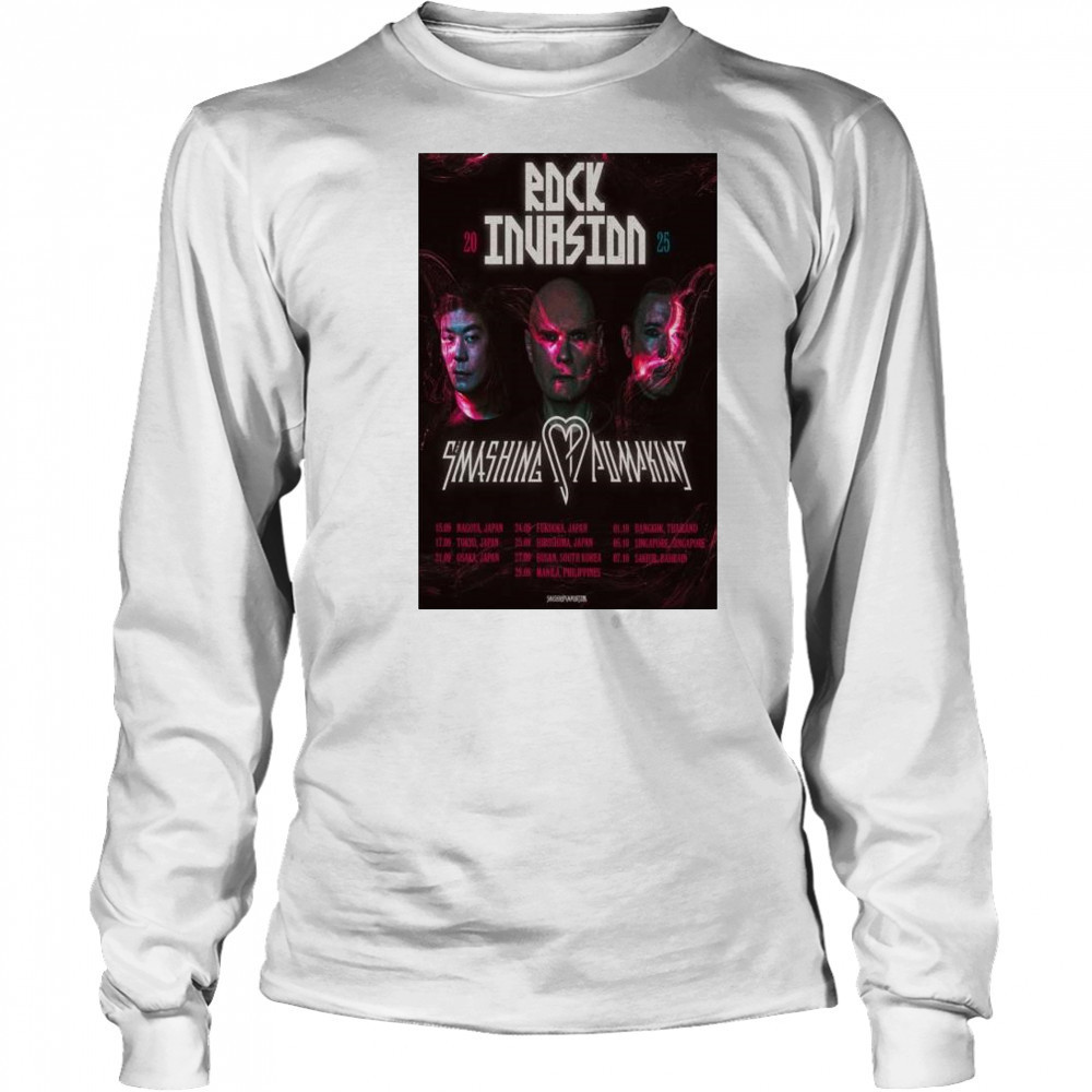 Smashing Pumpkin Rock Invasion Tour 2025 t-shirt Long Sleeved