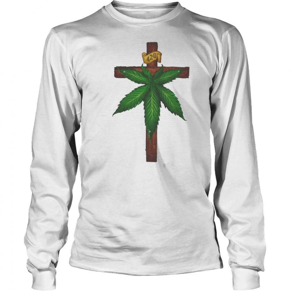 Marijuana Crucifixion T-shirt Long Sleeved