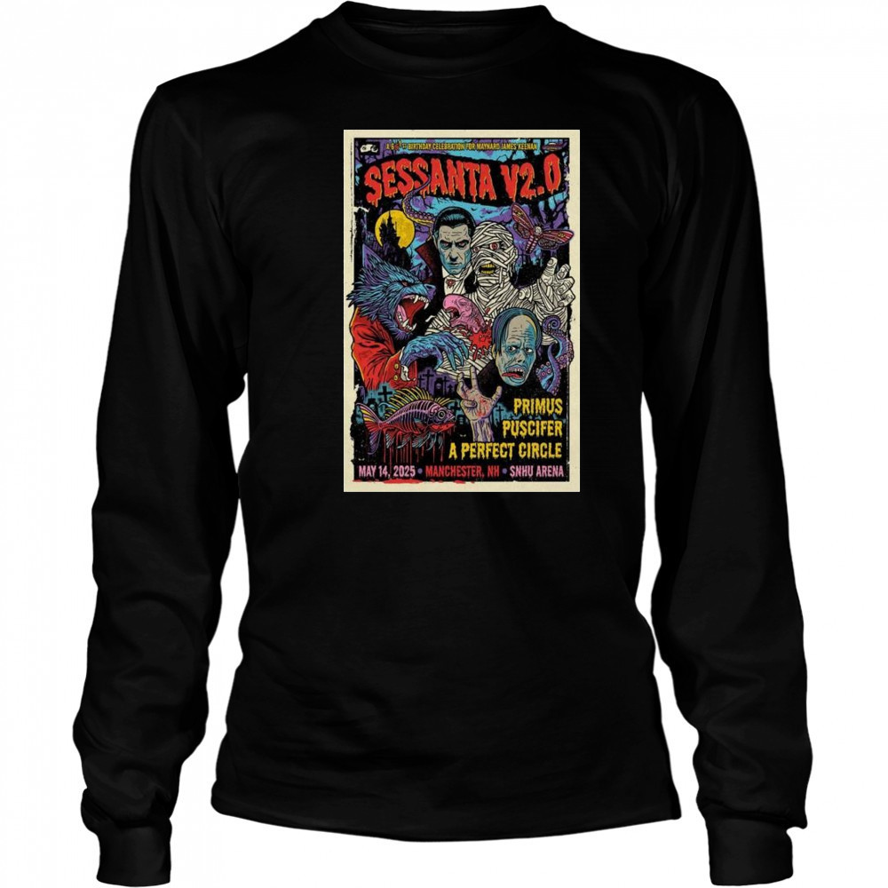 Sessanta V2.0 SNHU Arena Manchester, NH May 14 2025 Tour t-shirt Long Sleeved