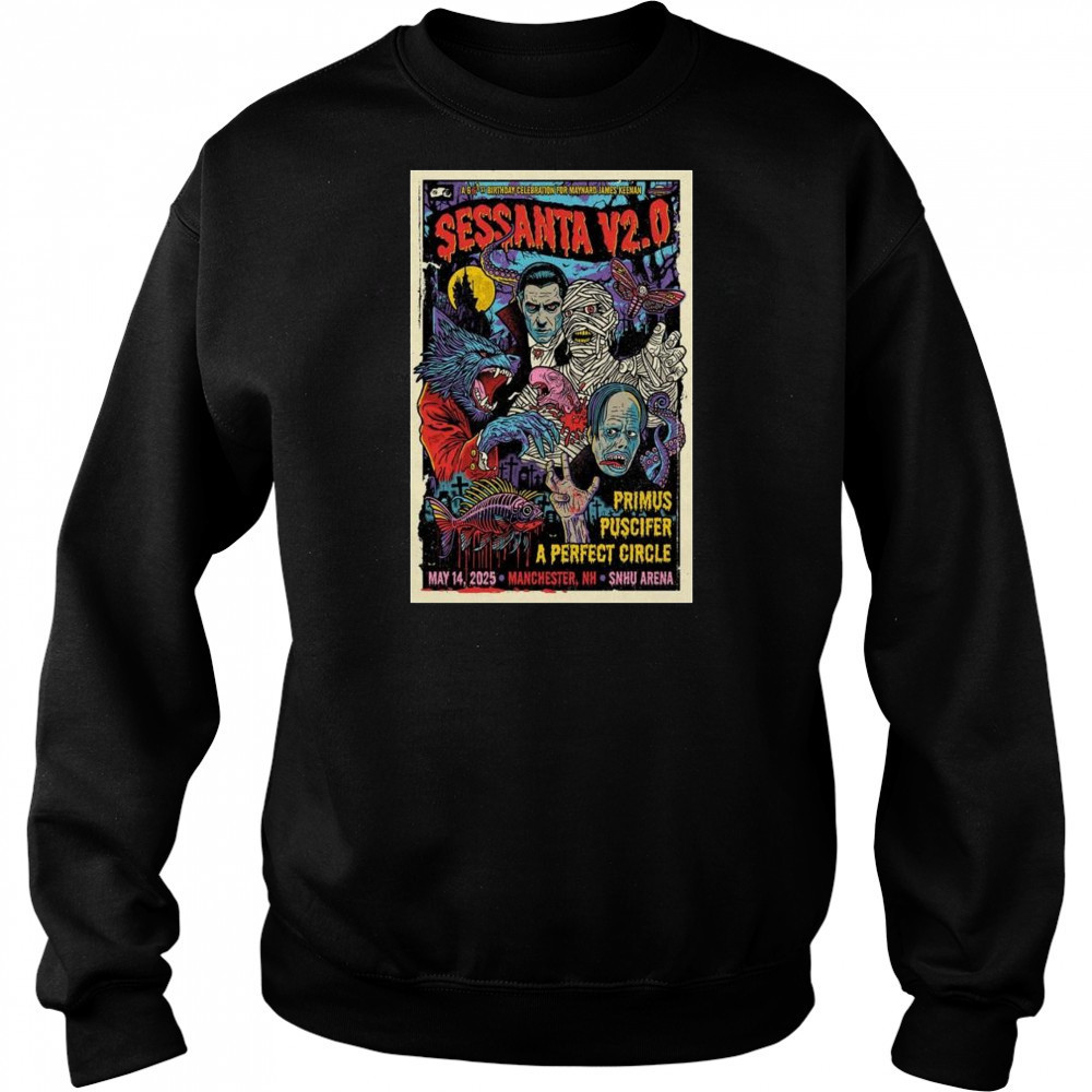 Sessanta V2.0 SNHU Arena Manchester, NH May 14 2025 Tour t-shirt Sweatshirt