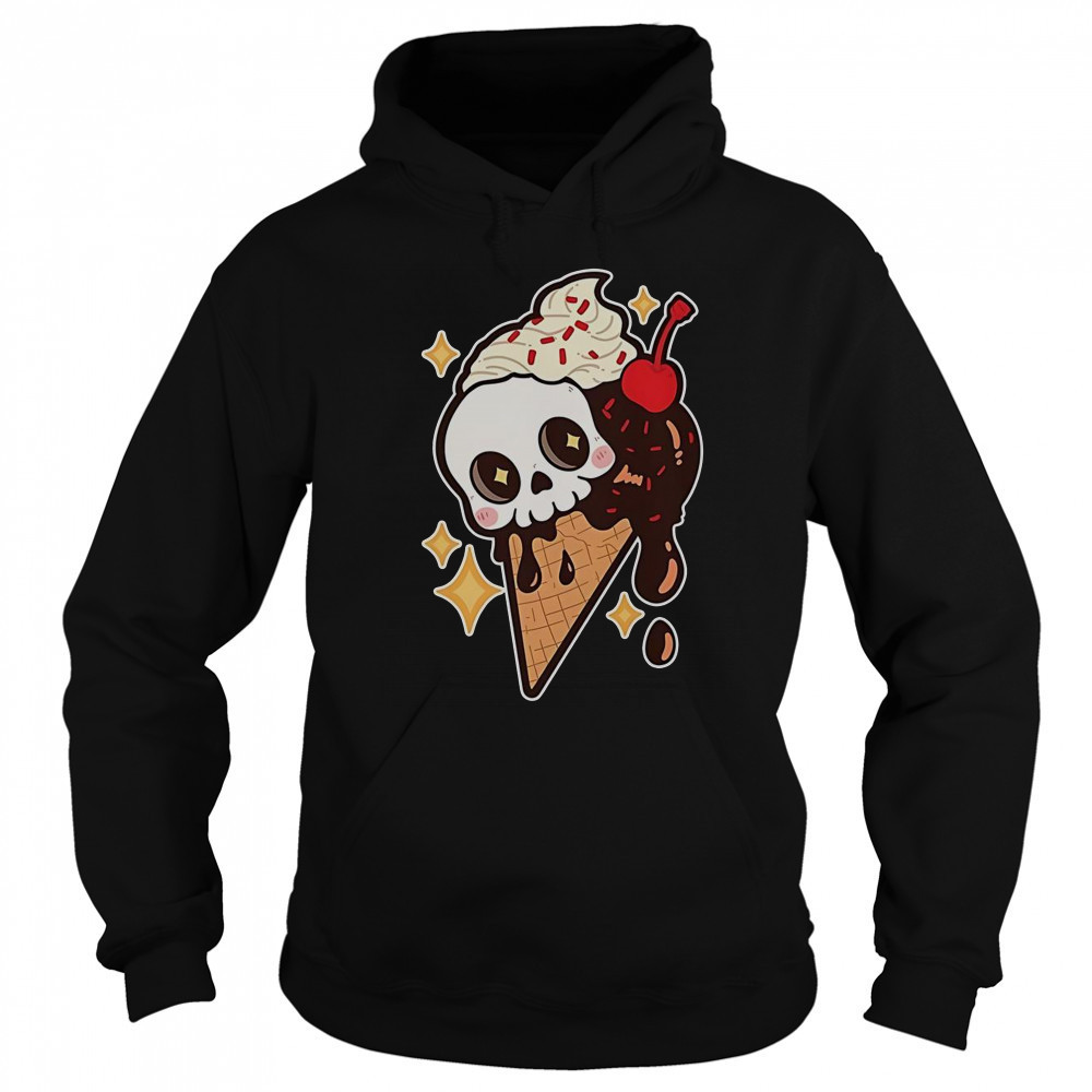 Spooky Summer Treat Ice Cream Skull T-Shirt Hoodie