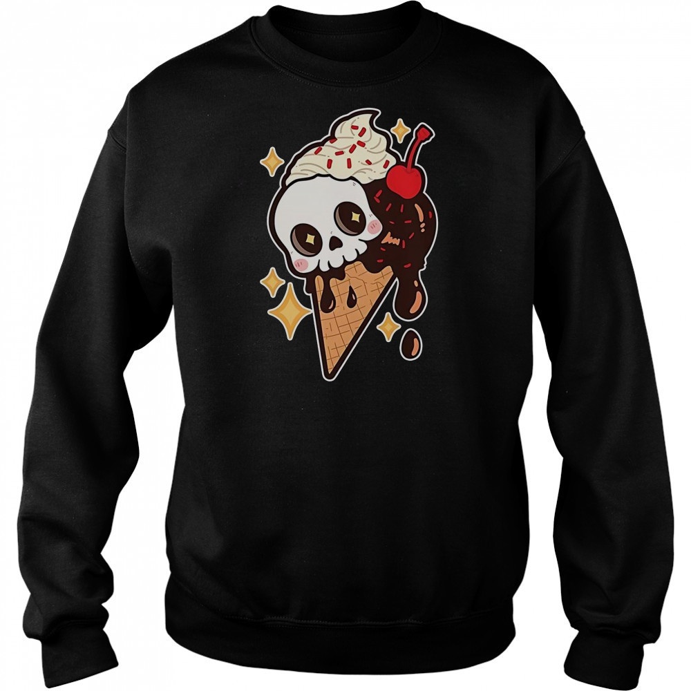 Spooky Summer Treat Ice Cream Skull T-Shirt Sweatshirt