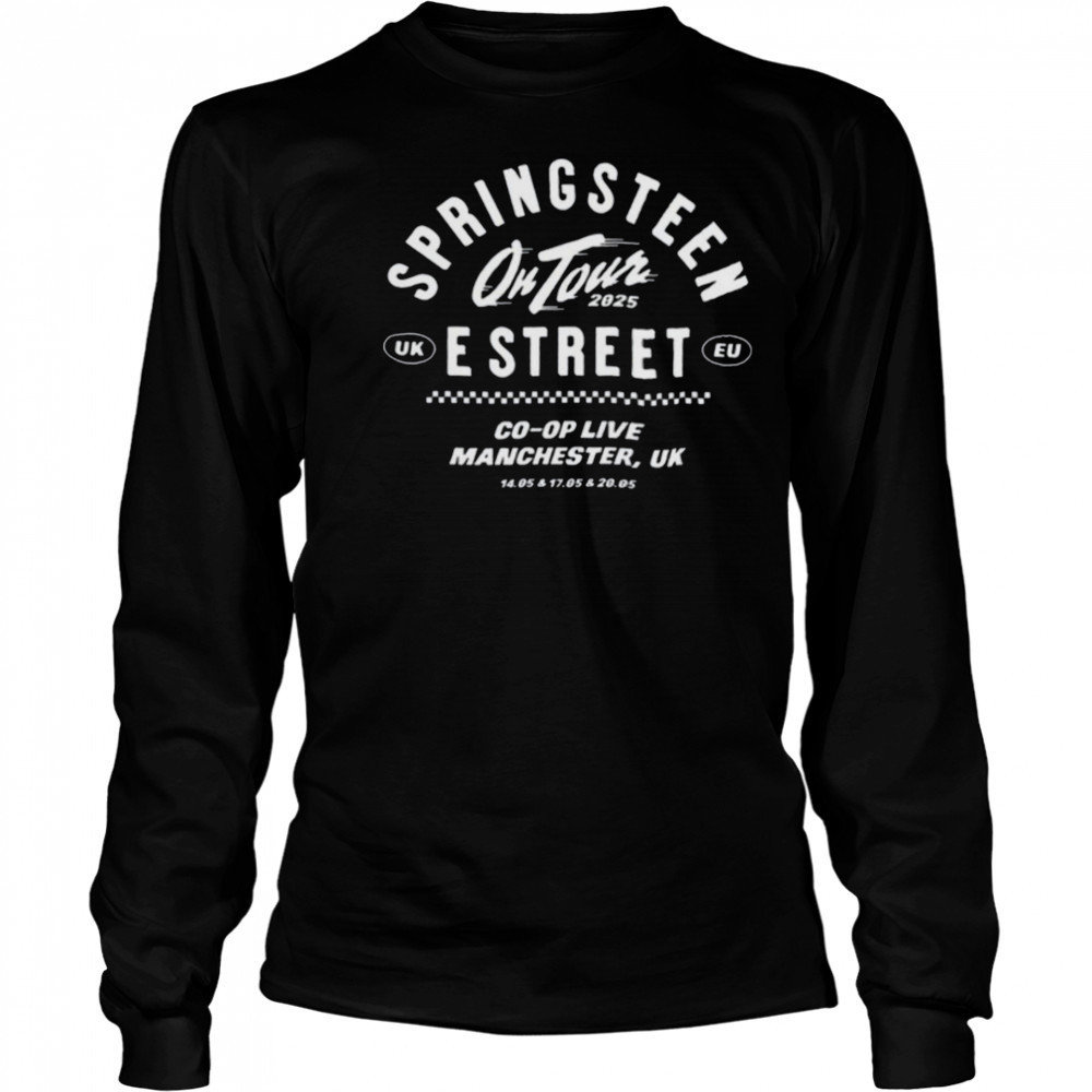 Bruce Springsteen On Tour 2025 Manchester UK T Shirt Long Sleeved