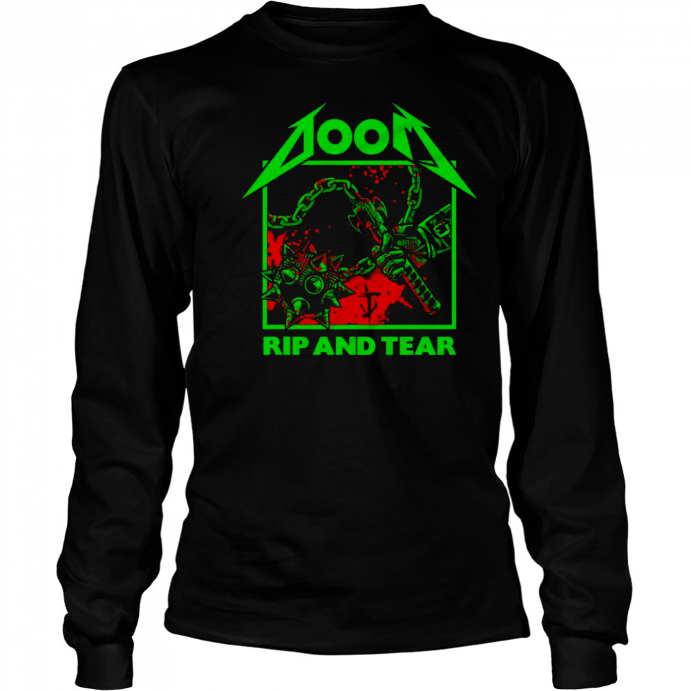 Doom rip and tear slay em all shirt Long Sleeved
