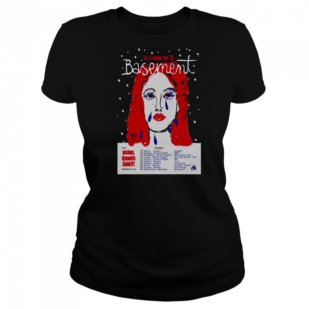 Basement UK & Europe Tour 2025 with Anxious Dynamite & Midriff t-shirt Women's T-shirt