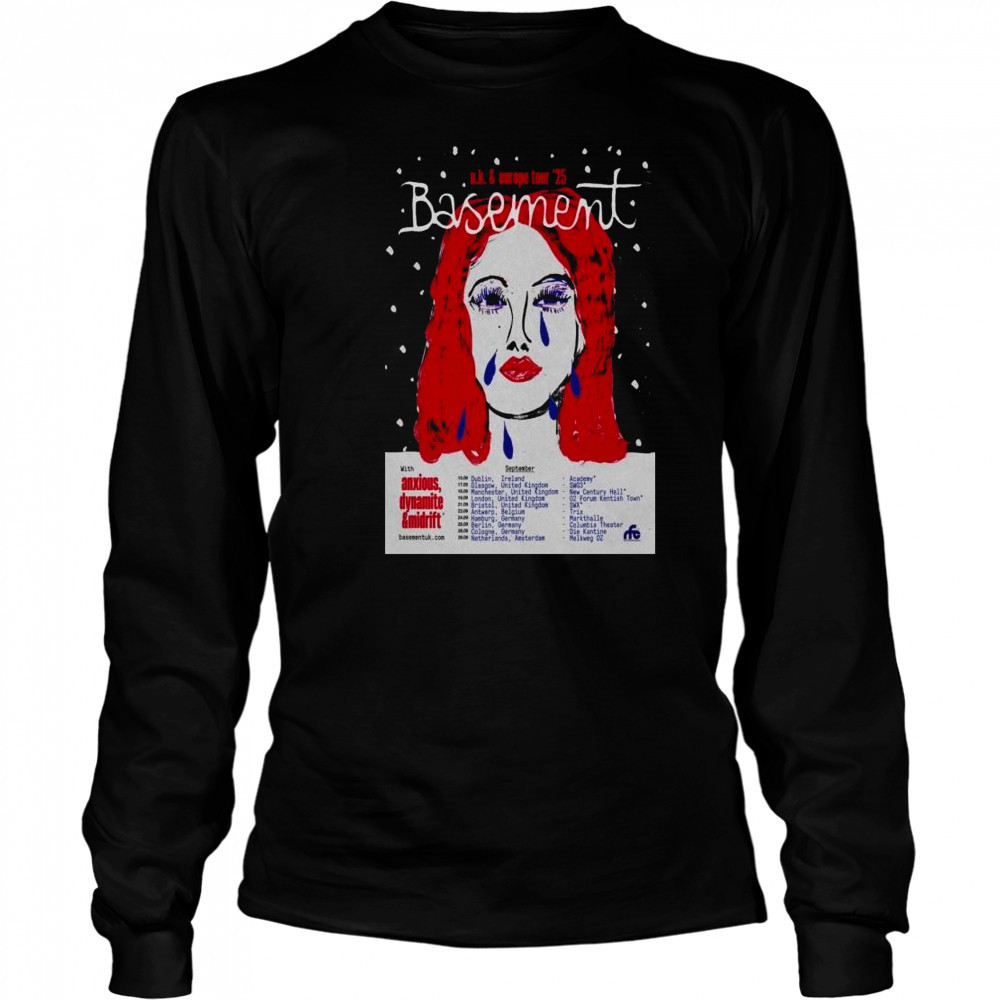 Basement UK & Europe Tour 2025 with Anxious Dynamite & Midriff t-shirt Long Sleeved