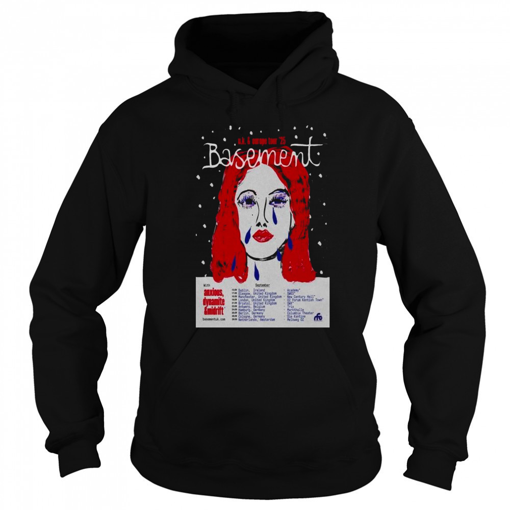 Basement UK & Europe Tour 2025 with Anxious Dynamite & Midriff t-shirt Hoodie