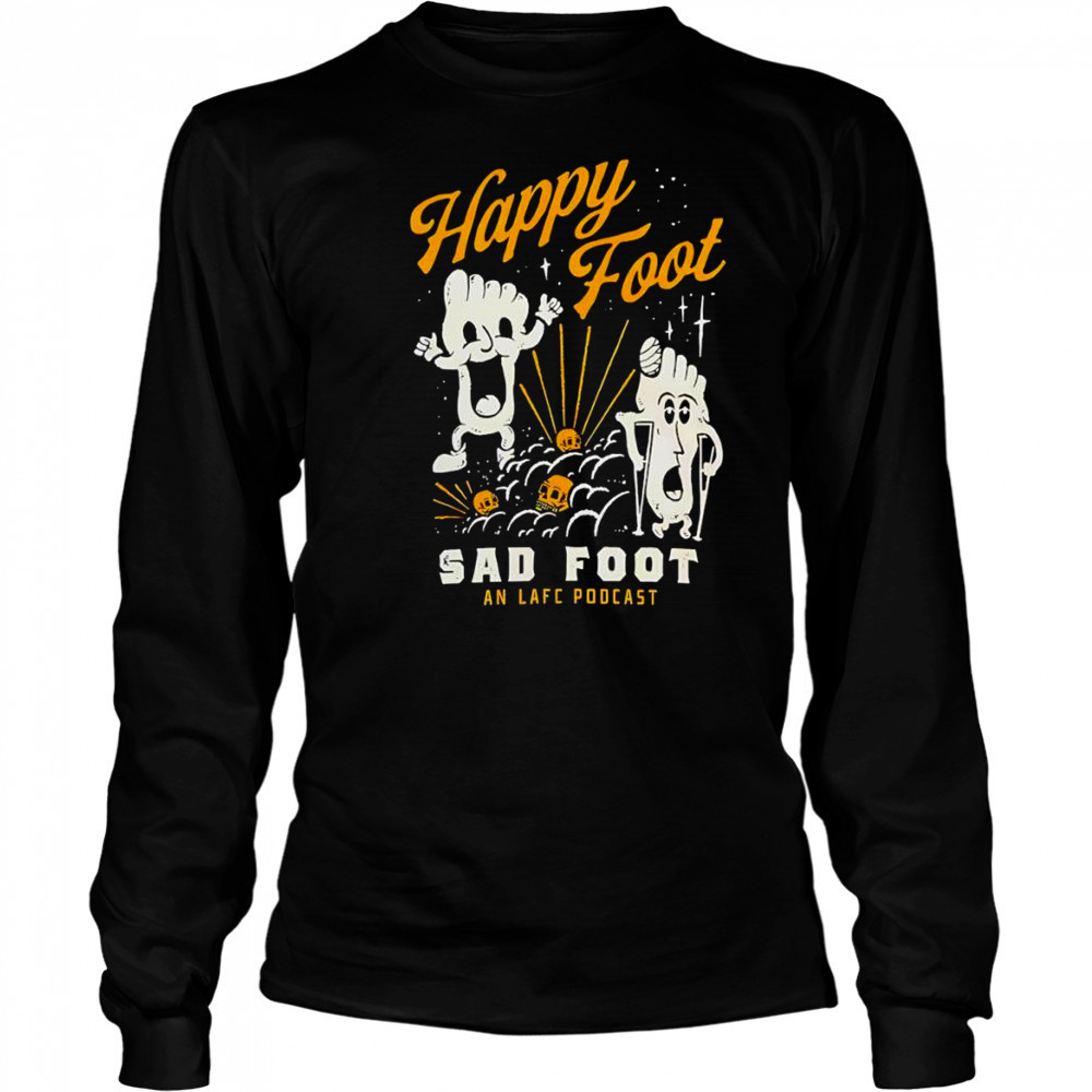 Biker Hand Drawn happy foot sad foot shirt Long Sleeved