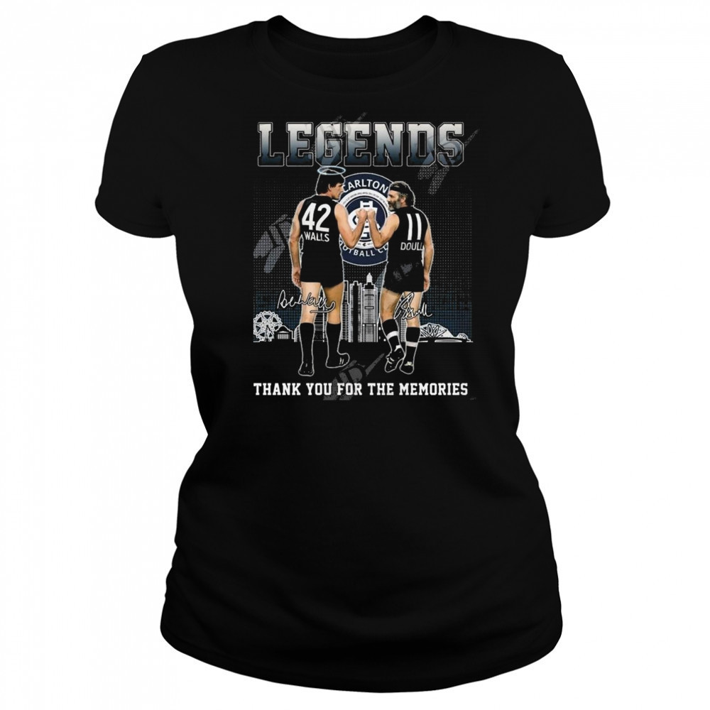 Carlton Football Club 2025 Legends Thank You For The Memories Signatures Skyline Shirt Women's T-shirt
