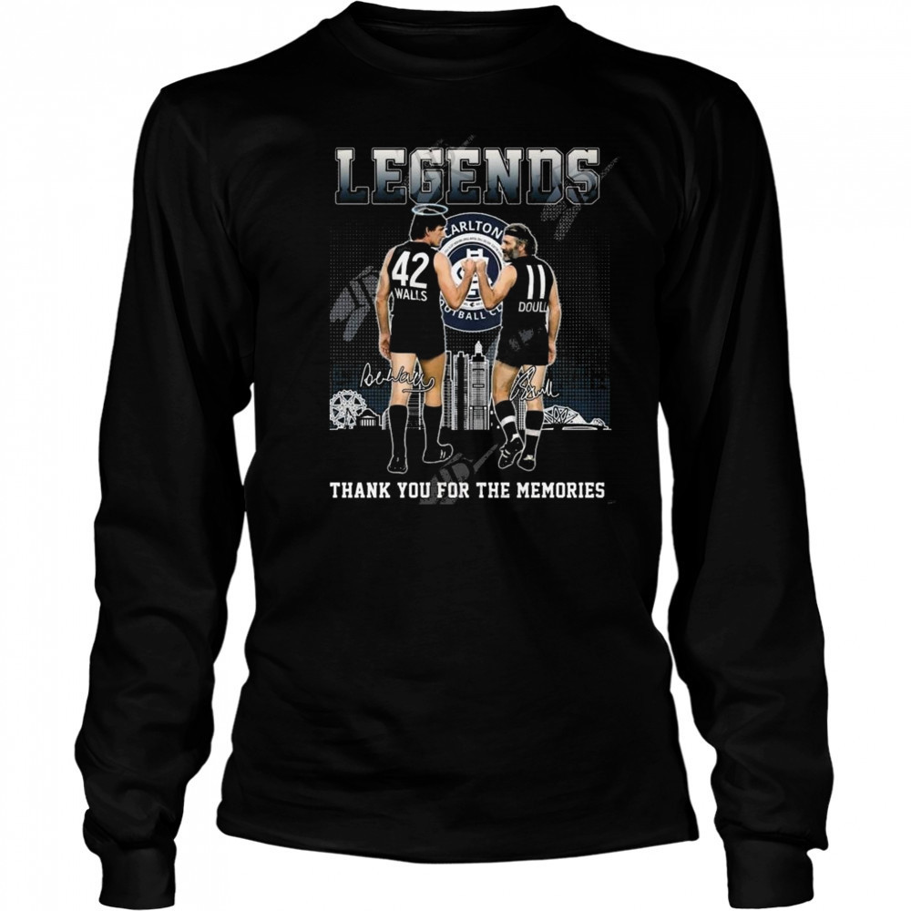 Carlton Football Club 2025 Legends Thank You For The Memories Signatures Skyline Shirt Long Sleeved