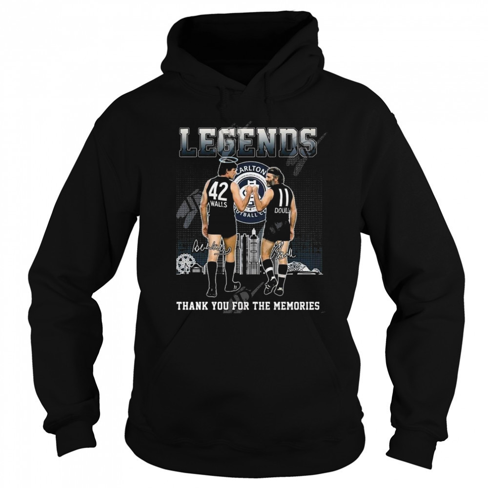 Carlton Football Club 2025 Legends Thank You For The Memories Signatures Skyline Shirt Hoodie