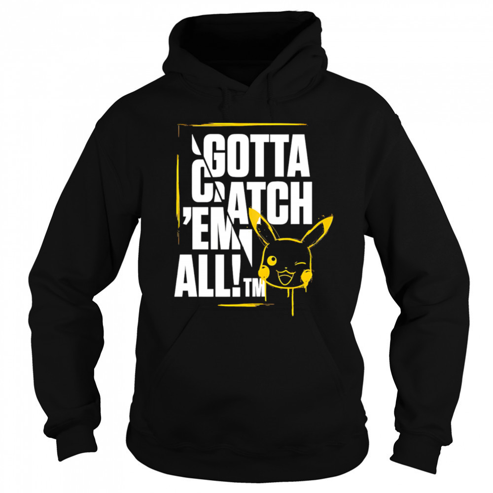 Gotta Catch Em All Pikachu Art Cropped Graphic shirt Hoodie