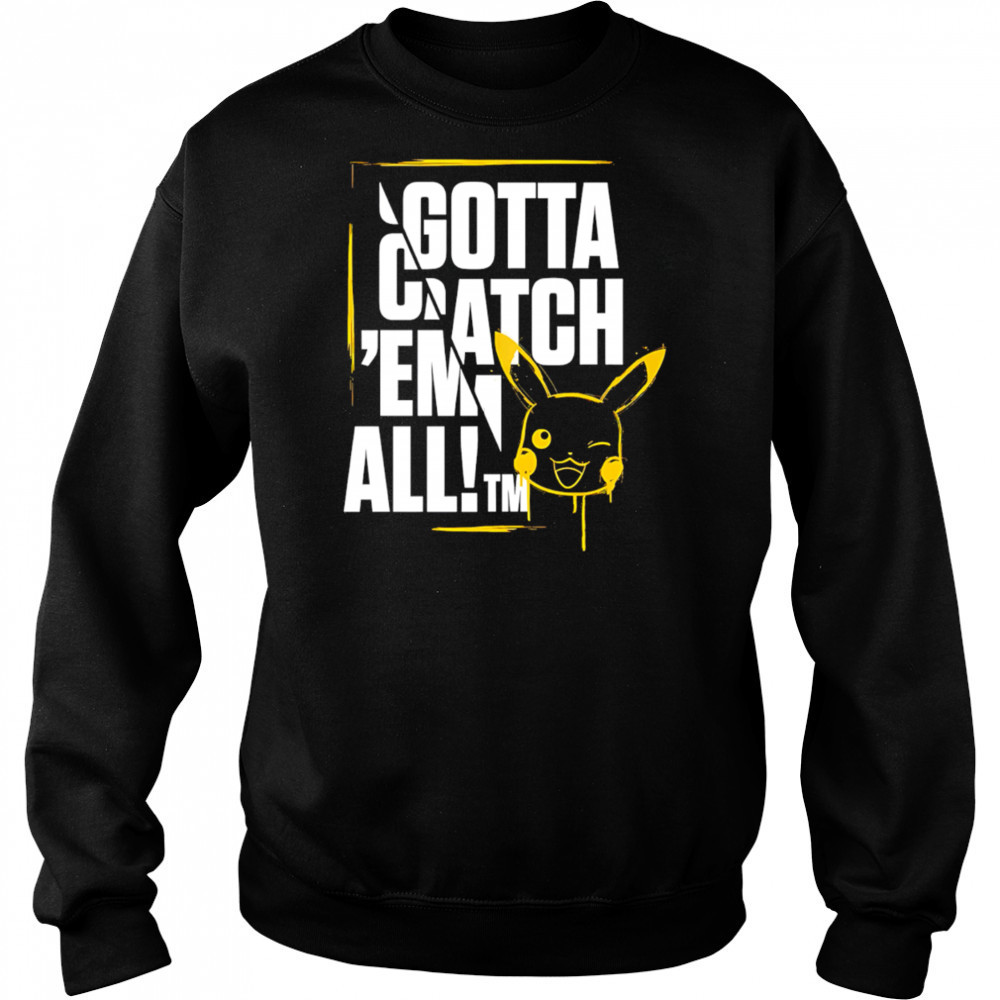 Gotta Catch Em All Pikachu Art Cropped Graphic shirt Sweatshirt