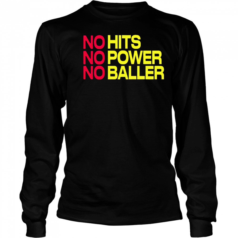No Hits No Power No Baller shirt Long Sleeved