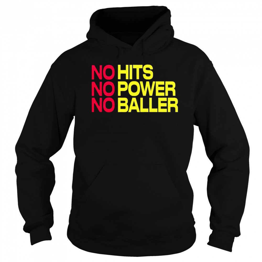 No Hits No Power No Baller shirt Hoodie