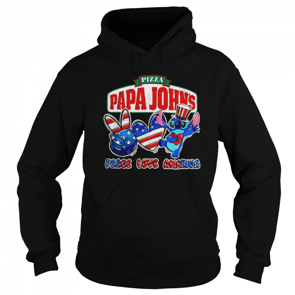 Pizza Papa John’s Stitch peace love America shirt Hoodie