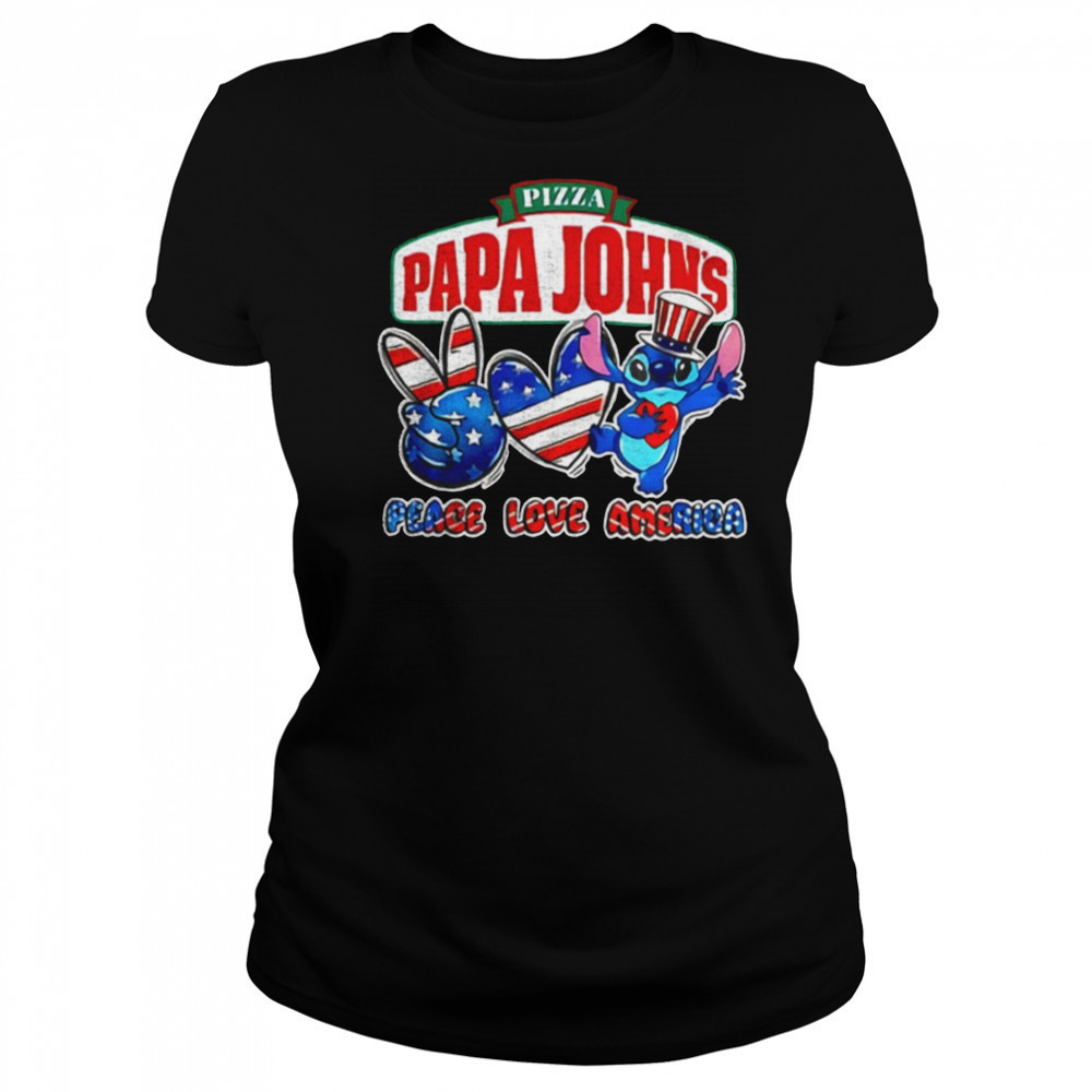 Pizza Papa John’s Stitch peace love America shirt Women's T-shirt