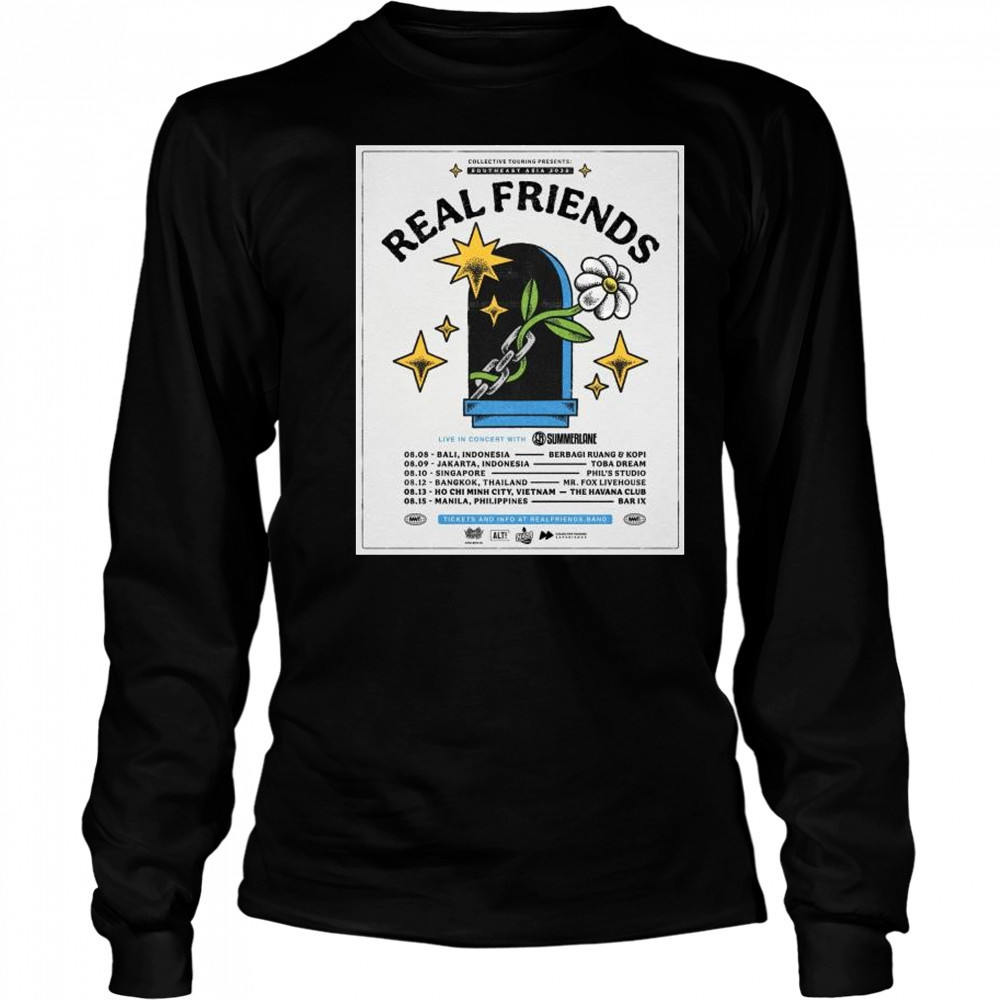 Real Friends Collective Touring Presents Southeast Asia 2025 with Summerlane t-shirt Long Sleeved