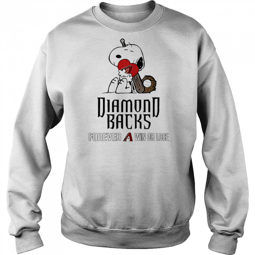 The Peanuts Movie Snoopy Forever Win Or Lose Baseball Arizona Diamondbacks shirt Sweatshirt
