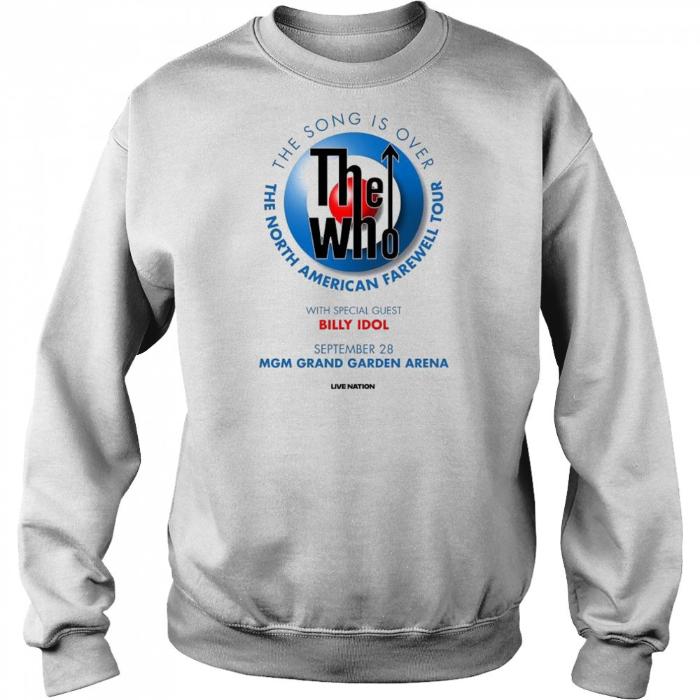 The Who The Song Is Over The North American Farewell Tour with Billy Idol Sept 28 2025 MGM Grand Garden Arena t-shirt Sweatshirt