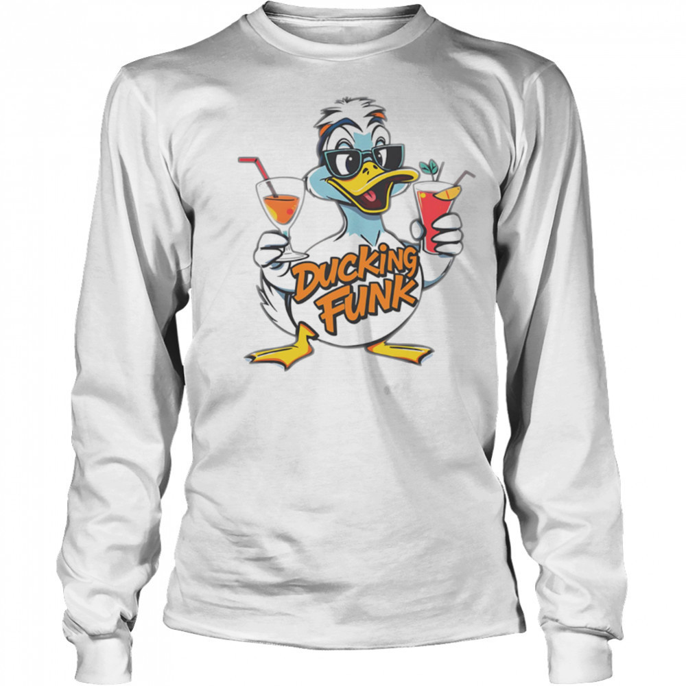 Ducking Funk Cocktails summer vibes cartoon shirt Long Sleeved