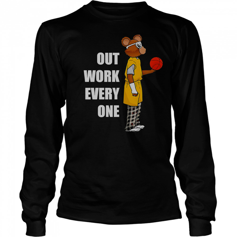Outwork Everyone Bear Basketball T-Shirt Long Sleeved
