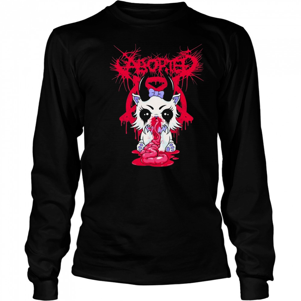 Aborted Grimkitty T-shirt Long Sleeved