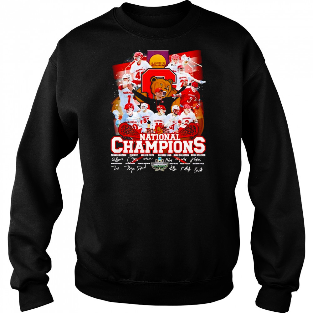 Cornell lacrosse 2025 National Champions signature shirt Sweatshirt