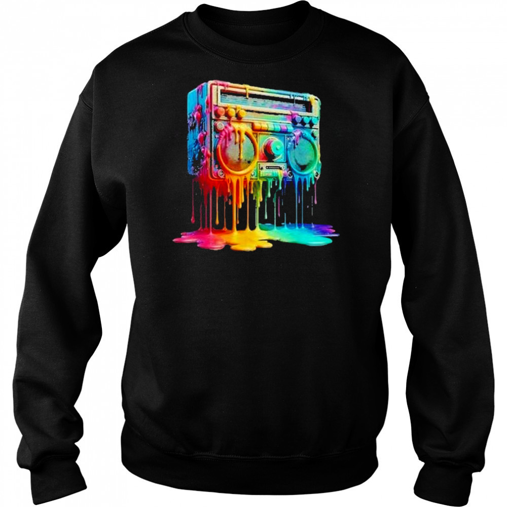 Dripping Paint Boombox Old School 80S Music Hip Hop Shirt Sweatshirt