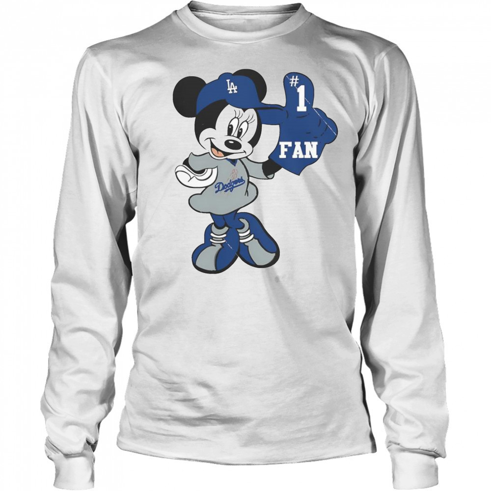 Minnie LA Dodgers Minnie Mouse Dodgers Fan Baseball T-Shirt Long Sleeved