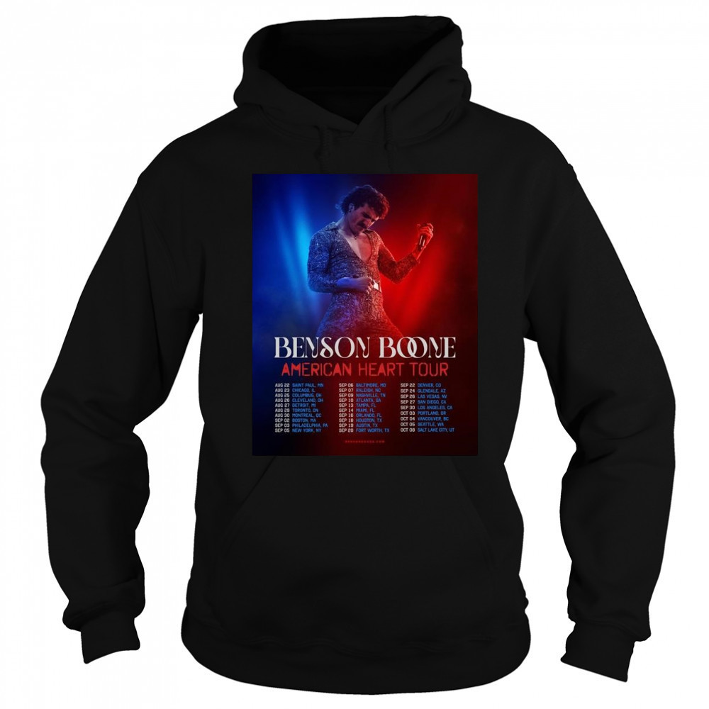 Benson Boone American Heart Tour 2025 Dates List Start In Saint Paul MN On August 22 Shirt Hoodie